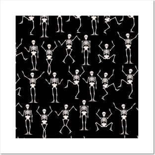 funny skeleton 2 seamless pattern Posters and Art